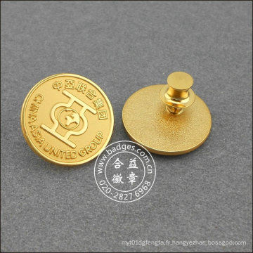 Épinglette ronde plaquée or, insigne organisationnel (GZHY-LP-017)
